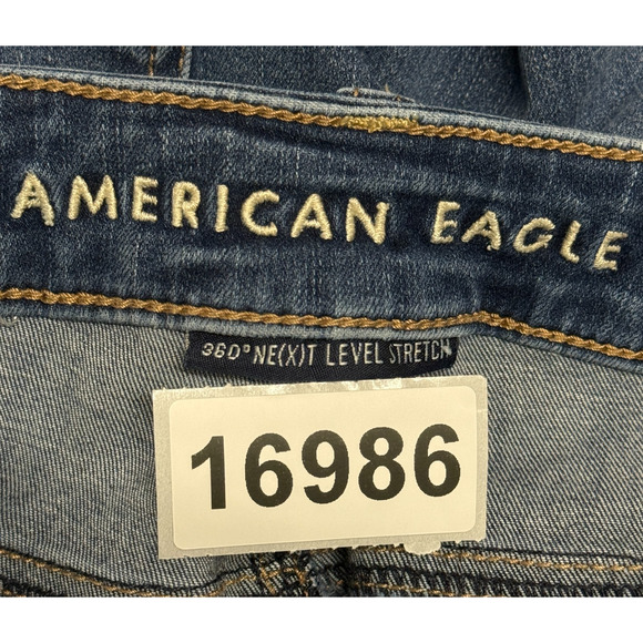 American Eagle Jeans Womens 10 Long Blue 360 Level Stretch Jegging Actual 30X30 - Picture 10 of 10